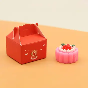 1 Комплект Функциональный кукольный домик для кухни, еда, Десерт, модель торта в коробке, игрушка для еды, портативная коллекционная игрушка