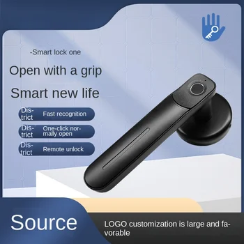 1 шт. USB Перезаряжаемая Противоугонная ручка дверного замка с отпечатком пальца, интеллектуальная электрическая биометрическая система безопасности без ключа