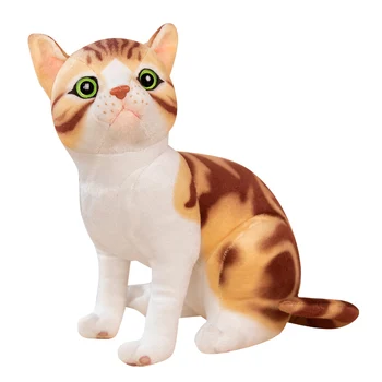 1 шт. Плюшевая игрушка для кошек длиной 25 см, имитирующая английскую короткую кошку, Милые мультяшные животные, игрушки для детей, сопровождающие Рождественский подарок