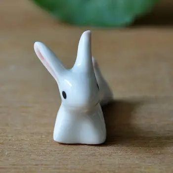 1шт милый керамический держатель для палочек с рисунком кролика, креативная подставка для палочек для еды