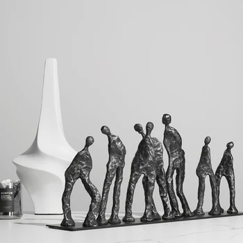 2021 Новая креативная Современная Черная скульптура с абстрактными фигурами на 7 стоек для дома, гостиной, украшения для отеля, Украшения для чердака, Подарки