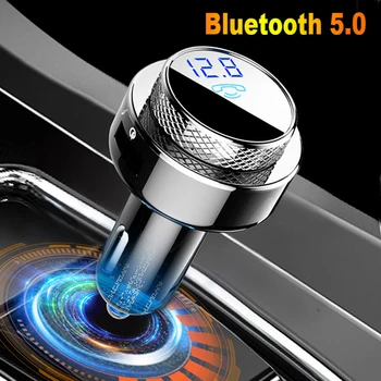2022 Автомобильный Bluetooth 5,0 FM-Передатчик Громкой Связи Беспроводной TF/U Диск Mp3 Аудиоплеер с Быстрым Зарядным устройством QC3.0 для iPhone 12