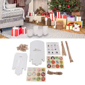24 шт Рождественских подарочных пакетов многоразового использования из крафтовой бумаги Классические подарочные пакеты для упаковки подарков на Рождественскую тематику