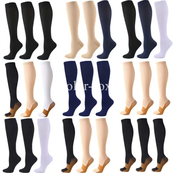 3 пары компрессионных носков, Мужские И женские Спортивные носки для бега, Носки для тренировок по кроссфиту, Носки для восстановления после бега, Велосипедные носки для путешествий