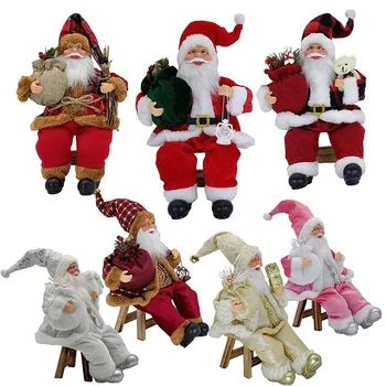 35 см Сидящий Стоящий Санта-Клаус; Принадлежности для украшения сцены рождественской вечеринки; Рождественские подарки для детей; Сделай САМ