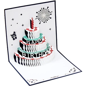 3D Up Поздравительные Открытки Светодиодный Свет, Праздничный Торт, Музыка, Поздравительная Открытка С Днем Рождения, Открытки Лазерной Резки, Поздравительные Открытки С Днем Рождения