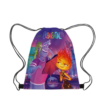 3D Притянутый аниме Элементальный рюкзак на шнурке, школьный рюкзак для учащихся начальной средней школы, повседневный рюкзак для путешествий для мальчиков и девочек