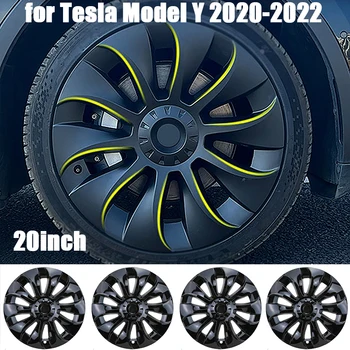 4 шт./компл. 20-дюймовый Автомобильный Колпачок Ступицы Колеса Замена Обода Автомобильного Колеса Полная Крышка для Tesla Model Y 2020 2021 2022