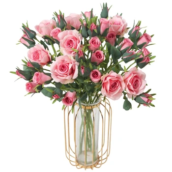 5 Головок DIY Свадебная Ветка Искусственного Цветка Роза Пион Аксессуары Для Украшения дома Свадебные Искусственные Цветы Шелковый Цветок