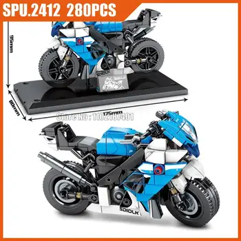 701204 280шт Технический Suzuki R750 Внедорожный Гоночный Мотоцикл Строительные Блоки Игрушка