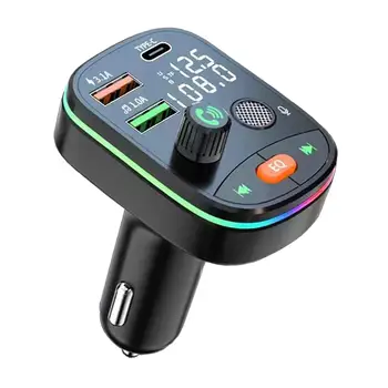 FM-передатчик для автомобиля, Bluetooth PD, двойная зарядка через USB, Аксессуар с двумя экранами, музыкальный плеер для громкой связи, USB-диск, микрофон