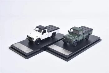 Master 1: 64 Пикап LandRover Defender, белая / армейская зеленая модель автомобиля, отлитая под давлением