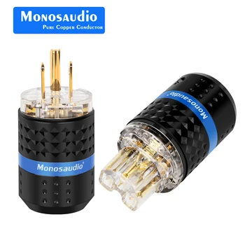 Monosaudio M103G/F103G 99,998% Чистая Медь Позолоченный Штекер Питания США Аудио Разъем Питания IEC320 C13 разъемный Штекер