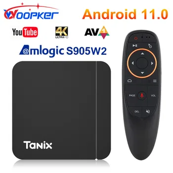 Tanix W2 Smart TV Box Android 11 Amlogic S905W2 2 ГБ 16 ГБ AV1 HDR10 + HD Медиаплеер Bluetooth Двойной Wifi Youtube 4K Телеприставка
