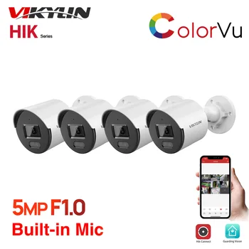 VIKYLIN CCTV 5-Мегапиксельная Полноцветная IP-камера POE Bullet F1.0 H.265 + IP67 MIC ColorVu Human Vehicle Обнаруживает OEM IP-камеру Hikvision
