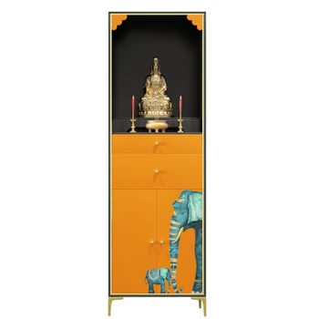 Wyj Новый шкаф для одежды в китайском стиле, Трехслойный шкафчик с маленьким Буддой, Алтарная курильница, столик