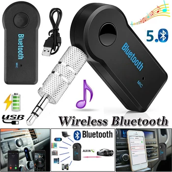 Адаптер Bluetooth 3,5 мм AUX аудиоприемник 5,0 Автомобильный преобразователь передатчика Bluetooth Автомобильные аудиоконвертеры Bluetooth 5,0 Приемник