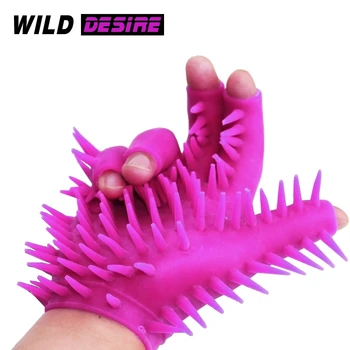 Аксессуары секс-шопа Секс-перчатки с шипами для мужчин Мужская мастурбация Эротический рукав для массажа пениса Перчатка для ласк тела Sexoshop
