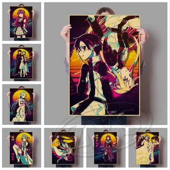 Аниме-живопись Sword Art Онлайн-плакаты и принты, настенные рисунки Cuadros для гостиной, винтажное украшение дома из крафт-бумаги