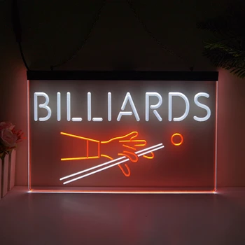 Бильярд Бильярдный стол Бар Паб 2-цветной дисплей Светодиодная неоновая вывеска Домашний декор Новогодняя стена Свадебная спальня 3D ночник