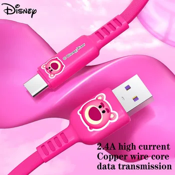 Быстрое зарядное устройство Disney с Микки и Минни, инопланетянин и Винни, кабель для передачи данных Type C Samsung Lightning USB-кабель для мобильного телефона Huawei Samsung