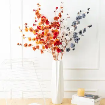 Витрина с искусственными цветами и миртом, многоразовый декоративный креп из искусственного шелка ярких цветов для подарков