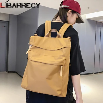 Водонепроницаемый однотонный женский рюкзак, женские нейлоновые школьные сумки Kawaii для подростков, студенческий ноутбук, школьный рюкзак, сумка для книг