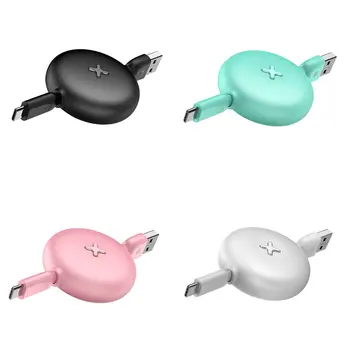 Выдвижной кабель type C для Android ярких цветов Быстрая зарядка Плоский симпатичный USB-кабель Зарядное устройство Кабель синхронизации данных