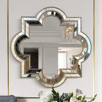 Декоративные зеркала для прихожей в американском стиле, фон для гостиной, Настенное зеркало, Креативное зеркало для украшения дома в отеле.