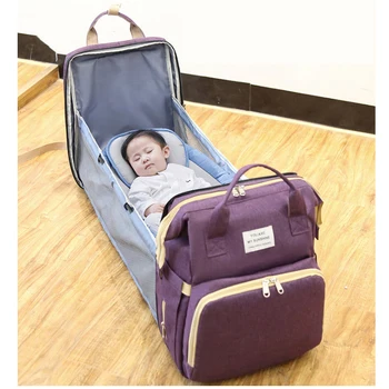 Детская сумка, рюкзак, сумка для подгузников, портативная складная сумка для мамы в кроватку, легкая и вместительная повседневная дорожная сумка для матери на два плеча.