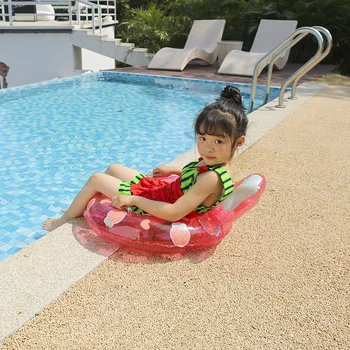 Детское прозрачное клубничное ананасовое милое кольцо для плавания, трубка для водных развлечений, надувное сиденье для вечеринки в бассейне