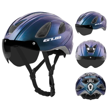 Дышащий велосипедный шлем с задним фонарем, Магнитные очки, Женский Мужской легкий защитный шлем, Велосипедный шлем, Аксессуары для велосипедов