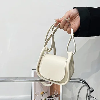 Женская дизайнерская сумка через плечо, маленькие однотонные сумки с верхней ручкой из искусственной кожи, мини-сумки-мессенджеры с губной помадой для покупок