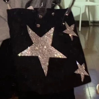 Женская сумка Star Diamonds Y2K, повседневная модная мягкая сумка на молнии, сумка-ранец, кошелек в уличном стиле, сумка для девочек