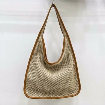 Женская сумка для подмышек, большая повседневная сумка ручной работы для подмышек, сумка-тоут в стиле бохо, мягкая летняя сумочка для покупок в стиле ретро, дорожная сумка