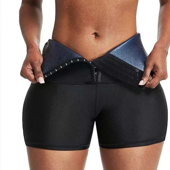Женские спортивные шорты-капри с контролем живота, подтягивающие бедра, брюки для сауны, леггинсы для фитнеса с высокой талией