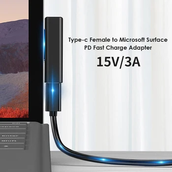 Зарядный Адаптер Питания Type C Адаптер Питания USB C Type Женский Разъем PD-Преобразователя для Surface Pro 3 4 5 6