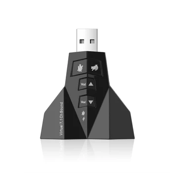 Звуковая карта USB 7.1-канальный 3D аудио Звуковая карта Адаптер микрофона Разъем 3,5 мм Стереогарнитура для Android Linux для Mac OS
