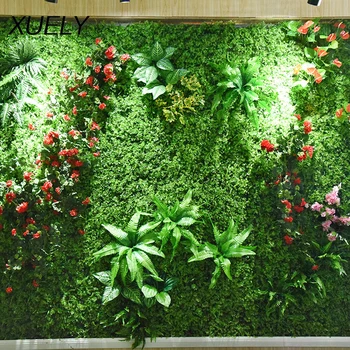 Зеленые искусственные растения 40 *60 см, настенная панель, газонный ковер, украшающий семейный свадебный фон на открытом воздухе, газонная трава
