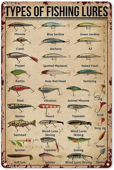 Знание рыболовных приманок, Украшение жестяной вывески, Винтажный Шикарный Металлический плакат, Искусство декора стен, Искусство рыбалки для мужчин