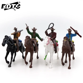 игрушки-фигурки из твердого пластика/Новый солдат/специальные боевые костюмы/кукла-ковбой 4 лошади + 4 ковбоя