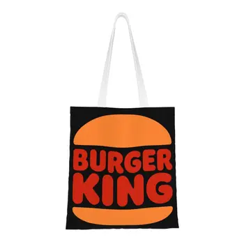 Изготовленные на заказ холщовые сумки для покупок Burgers, женские сумки для переработки бакалейных товаров, сумки для покупок с логотипом, сумка для покупок