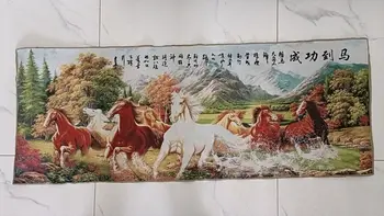 Изысканная старинная китайская картина с вышивкой шелком 