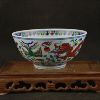 Китайская чаша doucai dragon Phoenix из старинного фарфора с маркировкой Qing yongzheng
