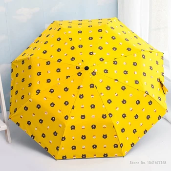 КИТАЙСКИЕ автоматические складные зонты WANGYIRUO Bear для мужчин и женщин для деловых поездок, портативный солнечный зонт с защитой от ультрафиолета