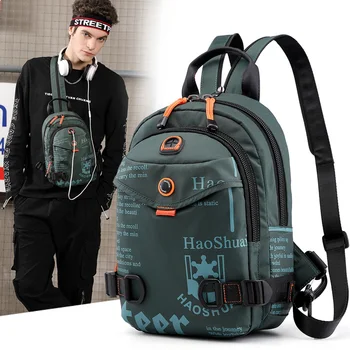 Маленькие рюкзаки для мужчин, мини-сумка через плечо, спортивные рюкзаки, мужской нагрудный рюкзак, уличная водонепроницаемая нейлоновая сумка-мессенджер