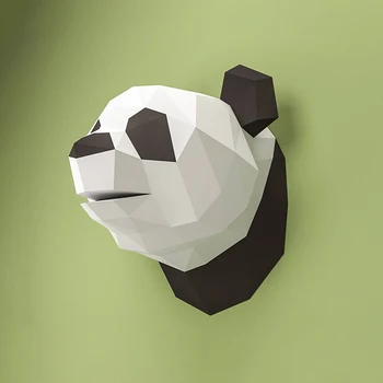 Милая панда, настенное украшение для входа в гостиную, трехмерная бумажная модель, бумажное искусство в минималистском стиле