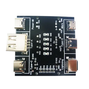 Многофункциональный тестер USB-кабелей USB A-Type-c Micro Lightning Short Circuit Вкл.-выкл. Кабель для передачи данных