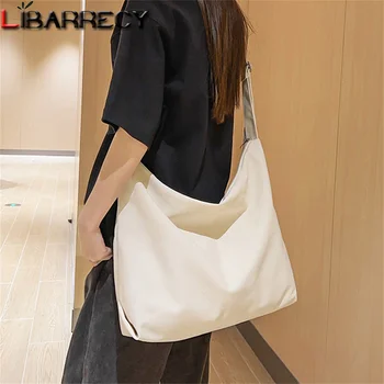 Модные новые женские сумки через плечо с однотонным дизайном, холщовый материал, женская сумка через плечо для повседневного использования, основной мешок