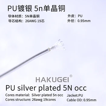 Монокристаллическая медь 5n с полиуретановым посеребрением OD: 0.95 мм 26awg 19 core